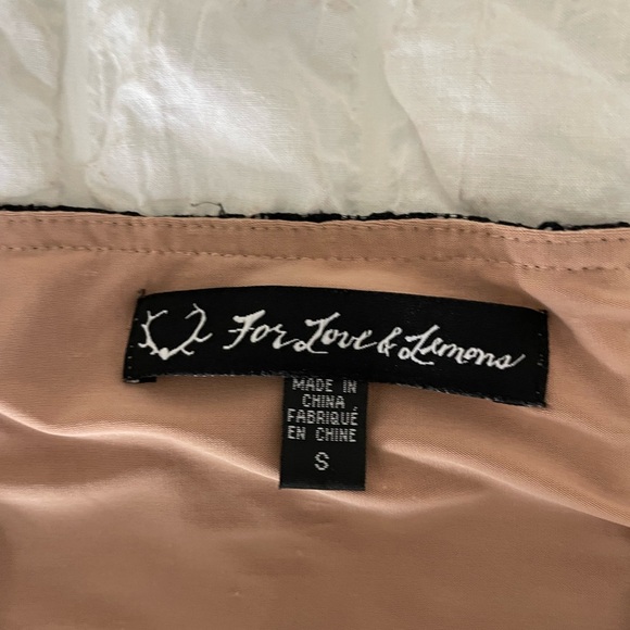 For Love And Lemons Black and Tan Lace Asymmetrical A-Line Skirt - Picture 4 of 8